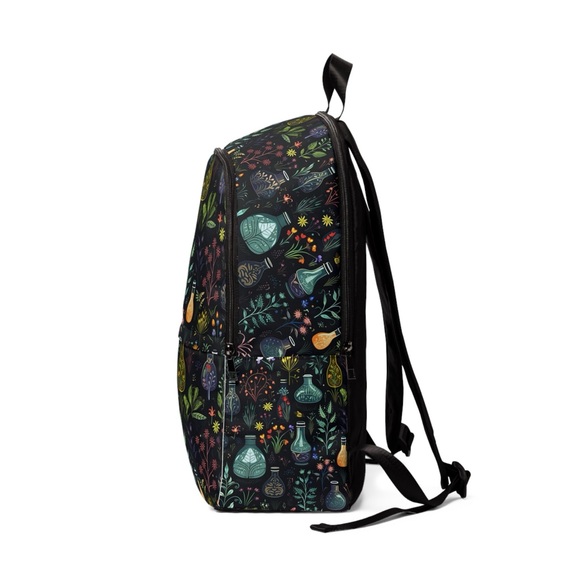 Dark Forest All-Over Fabric Backpack | Witchy Tinctures, Potions and Foliage - Picture 3 of 4